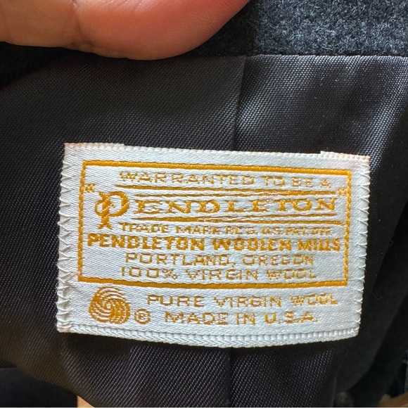 Pendleton Womens Vintage Wool Dark Grey Double-Brest Blazer Size 14 - Picture 6 of 14